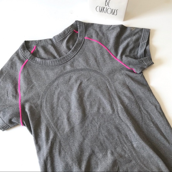lululemon athletica Tops - Lululemon swiftly short sleeve tech gray pink top